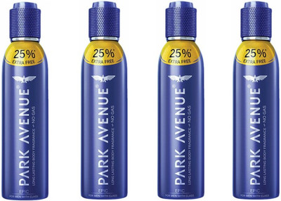 Park Avenue 4 Epic Deodorant Combo Pack of 4 Body Spray - For Men(600 ml, Pack of 4)
Park Avenue 4 Epic Deodorant Combo Pack of 4 Body Spray - For Men(600 ml, Pack of 4)