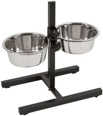 SRI H -Shape Steel Pet Bowl(0.75 L Grey)