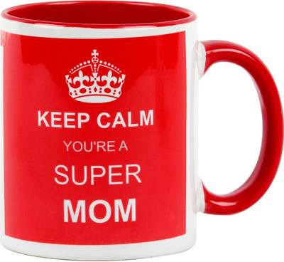 Floweraura SuperMom Ceramic Mug(350 ml), Multicolor