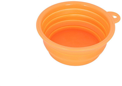 SRI Round Silicone Pet Bowl(700 ml Orange)