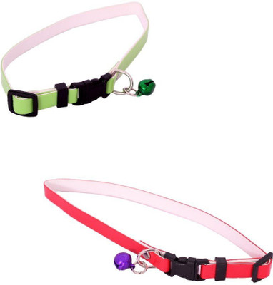 SRI Plain Dog & Cat Collar Charm(Red Green, Round)