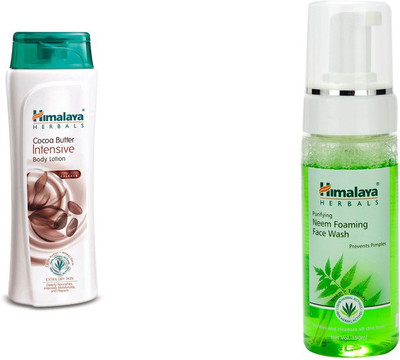Himalaya coca butter intensive body lotion, purifying neem foaming face wash(Set of 2)
Himalaya coca butter intensive body lotion, purifying neem foaming face wash(Set of 2)