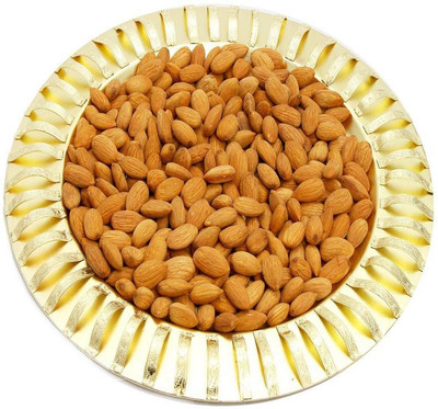 Ghasitaram Gifts Golden Hooks Almonds Thali(400 g, Box)