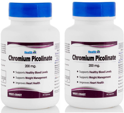 HealthVit Chromium Picolinate 200 mcg (Pack of 2)(60 No)