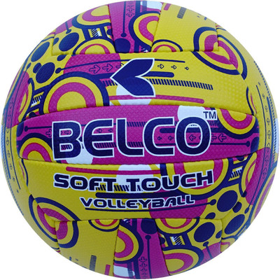 BELCO Synergy-2(YELLOW PURPLE) Volleyball - Size: (Pack of 1, Yellow, Purple