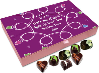 Chocholik Diwali Sweets - May This Diwali Light Up Your Life Chocolate Box - 12pc Truffles(144 g)