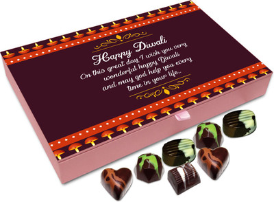 Chocholik Diwali Sweets - I Wish You A wonderful Diwali Chocolate Box - 12pc Truffles(144 g)