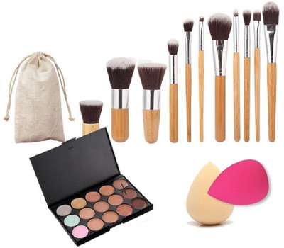 Beauty Wand 11 pcs Bamboo Makeup Brush Set, 15 Color Concealer Palette, and 2pc Cosmetic Sponge(Set of 14)
Beauty Wand 11 pcs Bamboo Makeup Brush Set, 15 Color Concealer Palette, and 2pc Cosmetic Sponge(Set of 14)