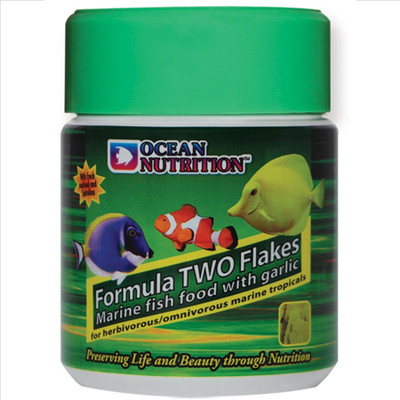 ocean free two flakes for marine fish with garlic 71g 71 g Dry Fish Food