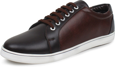 BUWCH Brown Casual Synthetic Leather Sneaker Shoe For Men & Boys Casuals For Men(Brown