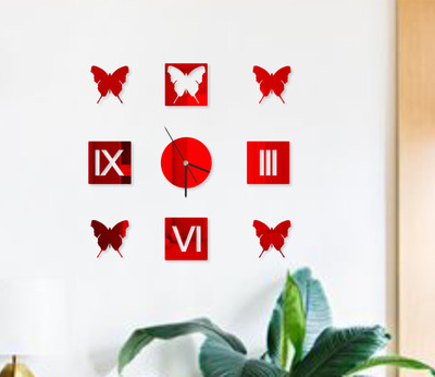 Naveed arts Acrylic sticker Sticker(Pack of 17, Red mirror