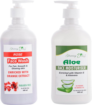Glowing Buzz Rose Face Wash and Aloe Moisturiser Moisturiser(Set of 1)