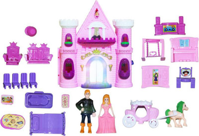 Akshat Fairy Princess Castle Doll Playset w/ Lights, Sounds, Prince and Princess Figures, Horse Carriage, Castle Play House, Furniture, Accessories(Multicolor)
Akshat Fairy Princess Castle Doll Playset w/ Lights, Sounds, Prince and Princess Figures, Horse Carriage, Castle Play House, Furniture, Accessories(Multicolor)