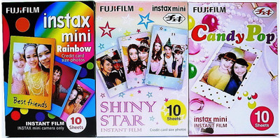 Fujifilm Instax Mini Rainbow, Shiny Star, Candy Pop Film Roll(Yes 800 ISO Pack of 3)
Fujifilm Instax Mini Rainbow, Shiny Star, Candy Pop Film Roll(Yes 800 ISO Pack of 3)