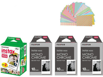 Fujifilm Instax Mini White (10X2), 20 Stickers, Monochrome (10x3) Film Roll(Yes 800 ISO Pack of 4)
Fujifilm Instax Mini White (10X2), 20 Stickers, Monochrome (10x3) Film Roll(Yes 800 ISO Pack of 4)