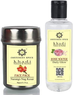 Continent Spice KHADI FACE PACK (NARANGI & NAGKESAR) 50 GM WITH ROSE WATER 100ML -CS682005(Set of 2)
Continent Spice KHADI FACE PACK (NARANGI & NAGKESAR) 50 GM WITH ROSE WATER 100ML -CS682005(Set of 2)