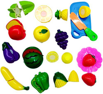 TALKING GANESHA Realistic Sliceable Fruits & Vegetables Cutting Play Kitchen Set Toy (15 pcs set) with various Fruits, Vegetables, Knife,Plate and Cutting Board for Kids (Multi Color)
TALKING GANESHA Realistic Sliceable Fruits & Vegetables Cutting Play Kitchen Set Toy (15 pcs set) with various Fruits, Vegetables, Knife,Plate and Cutting Board for Kids (Multi Color)