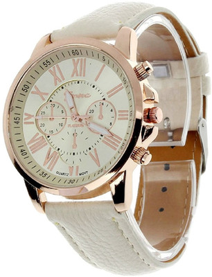 COSMIC NEW GENVA PLATINUM-003 off white strap ladies and girls Watch - For Women