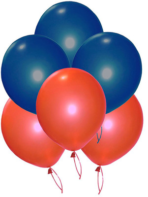 TOYXE Solid 40199 Metallic HD Balloon(Red, Blue, Pack of 100)