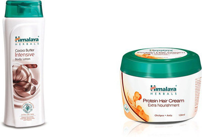 Himalaya coca butter intensive body lotion, protein hair cream(Set of 2)