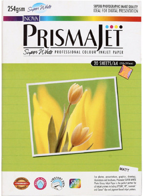 Nova Prismajet Super White Professional Matt 254 gsm A4 unruled A4 Inkjet Paper(Set of 1, White)
Nova Prismajet Super White Professional Matt 254 gsm A4 unruled A4 Inkjet Paper(Set of 1, White)