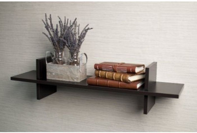 Skwood MDF Wall Shelf(Number of Shelves - 1, Black)