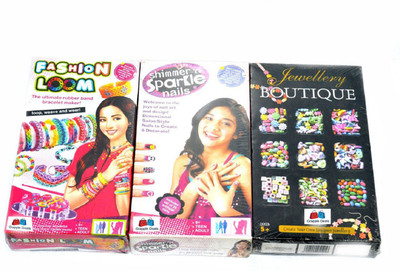 GRAPPLE DEALS Combo of Jewellery Boutique,Fashion Loom And Shimmer N Sparkle Nail For Creative Girls.
GRAPPLE DEALS Combo of Jewellery Boutique,Fashion Loom And Shimmer N Sparkle Nail For Creative Girls.