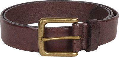 Vickiana Quest Men Brown Genuine Leather Belt, Maroon