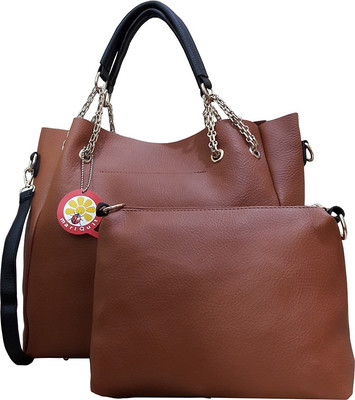 mariQuita Shoulder Bag(Tan, Black), Black;tan
