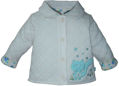 Mini Klub Full Sleeve Printed Baby Girls Jacket, Off white