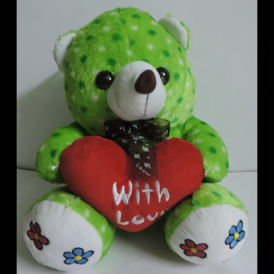 Anant Gift Gallery With Love Teddy Bear - 33 mm(Green, Green Dotted Teddy Bear)