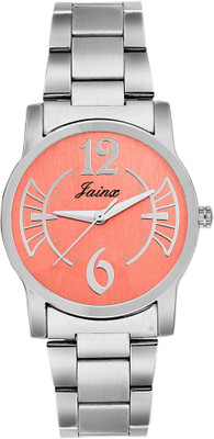 JAINX JW567 Party Orange Dial Steel Chain Watch - For Women