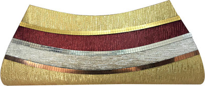 FashionCops Casual Gold Clutch