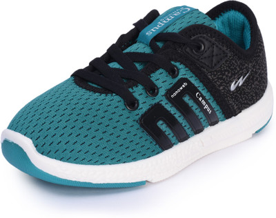 Campus Boys Lace Walking Shoes(Black, Blk-tblu