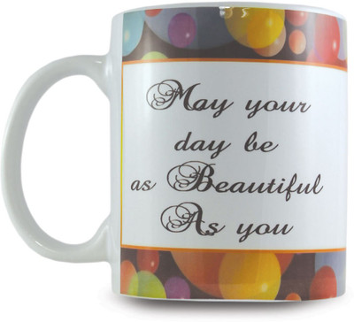 juvixbuy May yo Ceramic Mug(325 ml), Multicolor