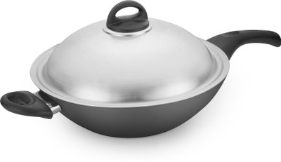 Kitchen Chef HARD ANODISED CHINESE WOK WITH DOME LID 305MM Kadhai 30 cm with Lid(Hard Anodised), Black
Kitchen Chef HARD ANODISED CHINESE WOK WITH DOME LID 305MM Kadhai 30 cm with Lid(Hard Anodised), Black