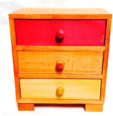 Alishba wooden box Drawers Vanity Box(Red, Yellow, Orange)