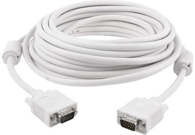 Digimart 15 Pin Male to Male 20-Meter VGA Cable(White)