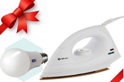 Bajaj DX7 with LED Bulb Dry Iron(White)
