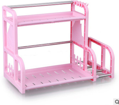 SYGA 2 Layer Pink Storage Shelf With 2-Height Adjustable Platform and 4-Side Hooks, Storage Rack Kitchen Cabinet Organizer Plastic Kitchen Rack(Pink)
SYGA 2 Layer Pink Storage Shelf With 2-Height Adjustable Platform and 4-Side Hooks, Storage Rack Kitchen Cabinet Organizer Plastic Kitchen Rack(Pink)