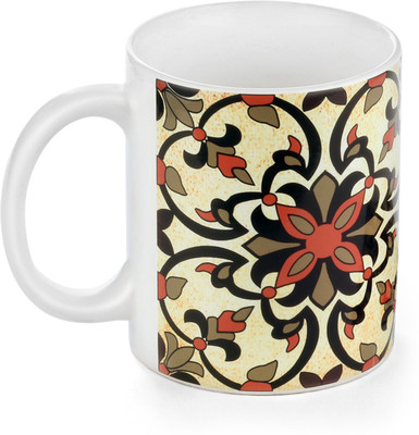 gifts & souvenir FLORAL MUG Ceramic Mug(300 ml), Yellow