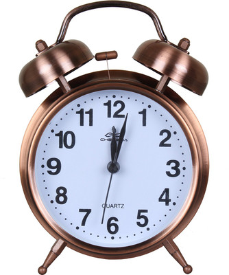 RELEVANT Analog Twin Bell Alarm With LED Back Light Copper Clock