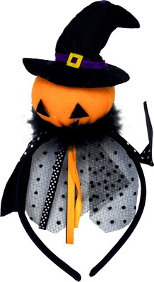Funcart Black Hat with Orange Pumpkin Halloween Hairband