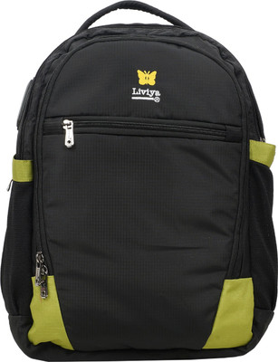 Liviya SB-772 28 L Backpack(Black, Green)