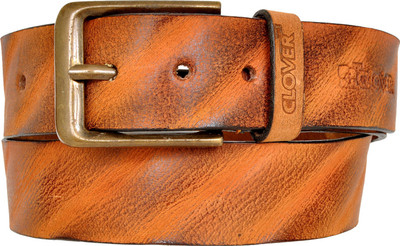 Clover Men Casual Brown Genuine Leather Belt