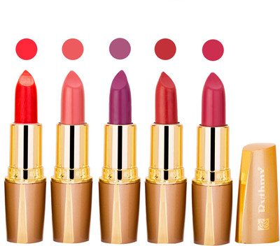 Rythmx Lipstick Combo For Daily Wear - Crème Matte 5 Lipstick Sets For Women - 28(Neon Red, Light Purple, Purple, Red, Purple, 20 g)