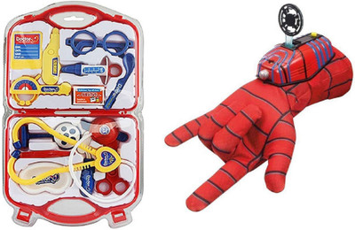 J H Traders Doctor Play Set with Spiderman Disc Launcher Glove for kids