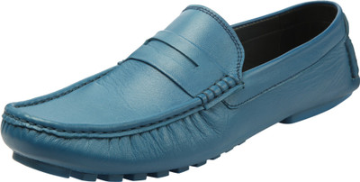 Heels & Shoes Natural Leather�Blue Slip-on Loafers Loafers For Men(Blue