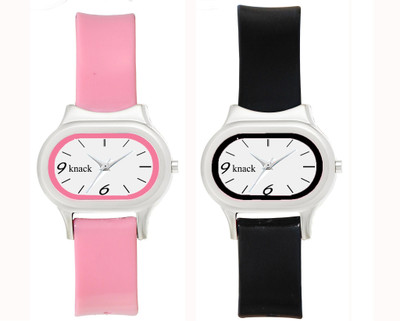 KNACK 01KPINK Black simple and attractive women Watch - For Girls