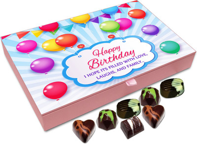 Chocholik Gift Box - I Hope Your Birthday Is Filled With Love And Laughter Chocolate Box - 12pc Truffles(144 g)
Chocholik Gift Box - I Hope Your Birthday Is Filled With Love And Laughter Chocolate Box - 12pc Truffles(144 g)